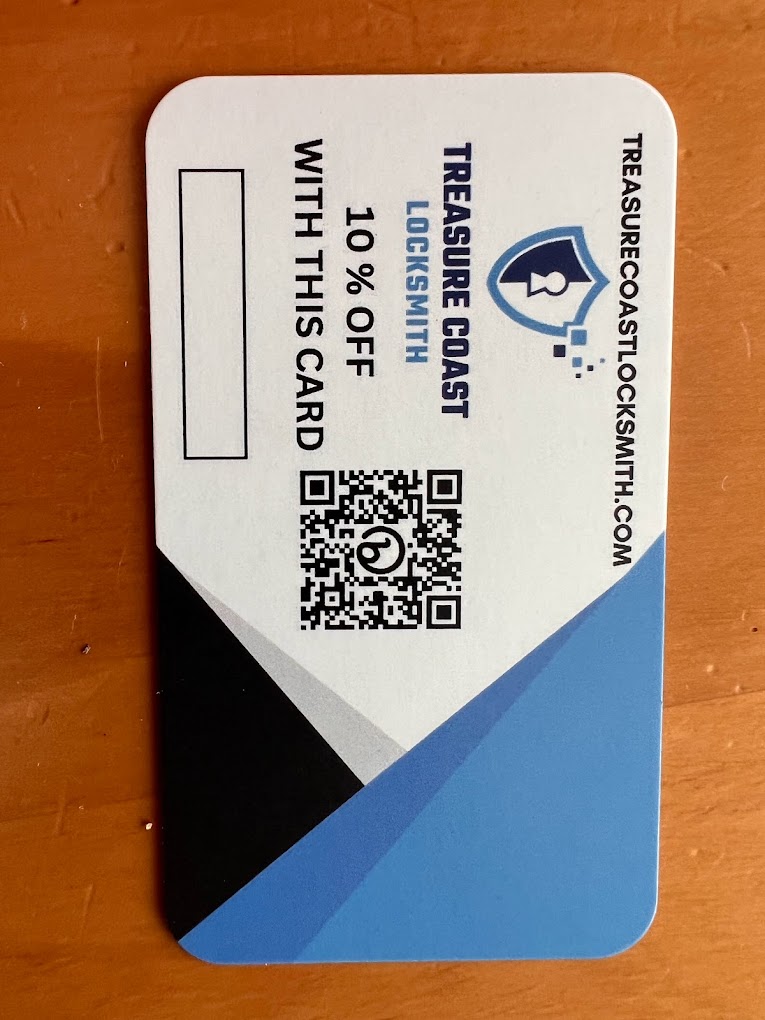 Business Card Treasure Coast Locksmith - Treasure Coast Locksmith