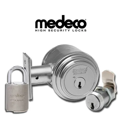 Medeco high-security deadbolt with restricted keyway