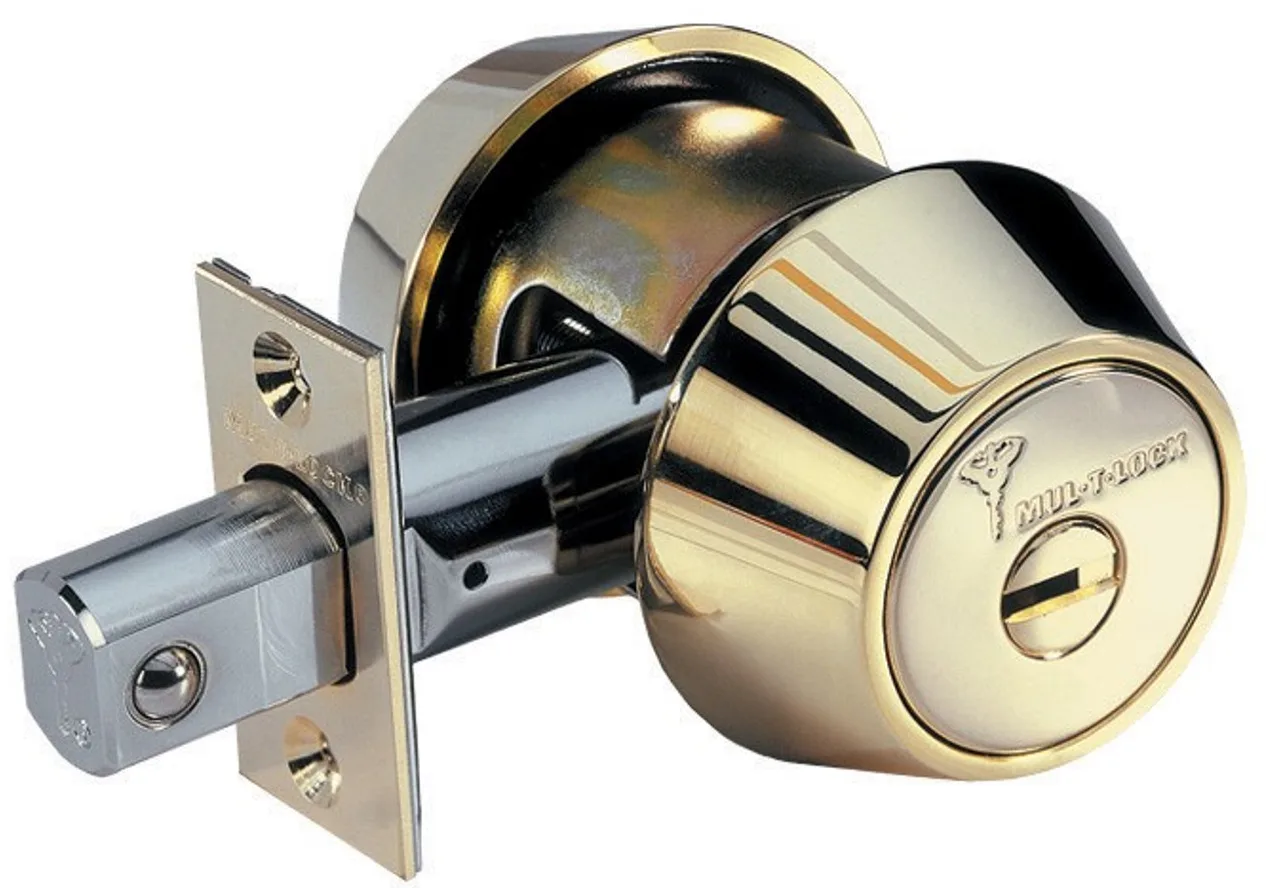 Mul-T-Lock MT5+ high-security deadbolt installed