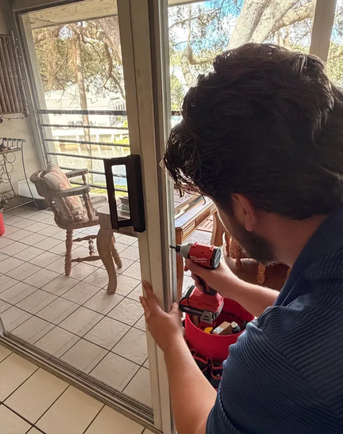 Sliding patio door lock repair service Florida